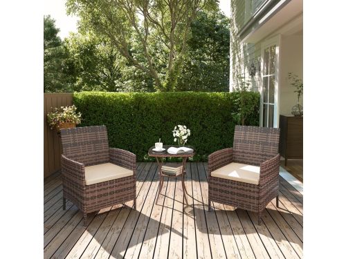 Polyrotan Balkonset 3-delig 59 x 61 x 84 cm Tafel