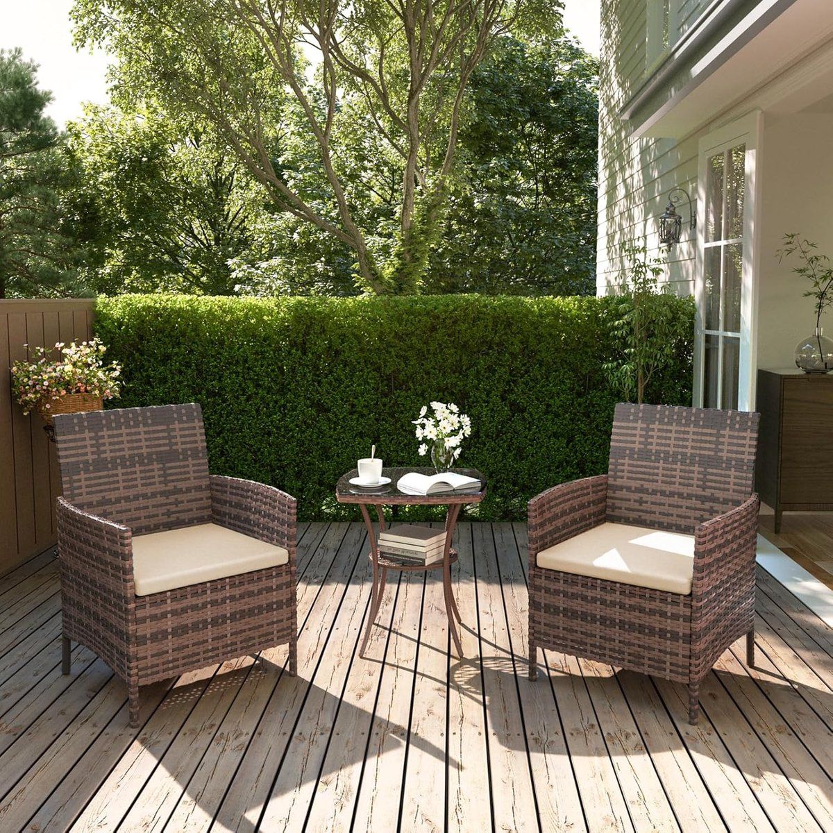 polyrotan balkonset 3 delig 59 x 61 x 84 cm tafel