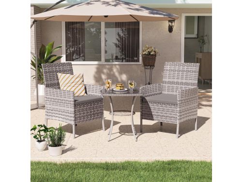 Polyrotan Balkonset 3-delig 59 x 61 x 84 cm Tafel