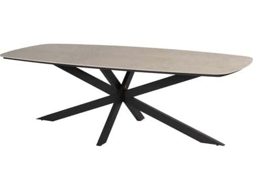 Prado dining tuintafel 240x105xH75 cm antraciet met keramisch deens ovaal