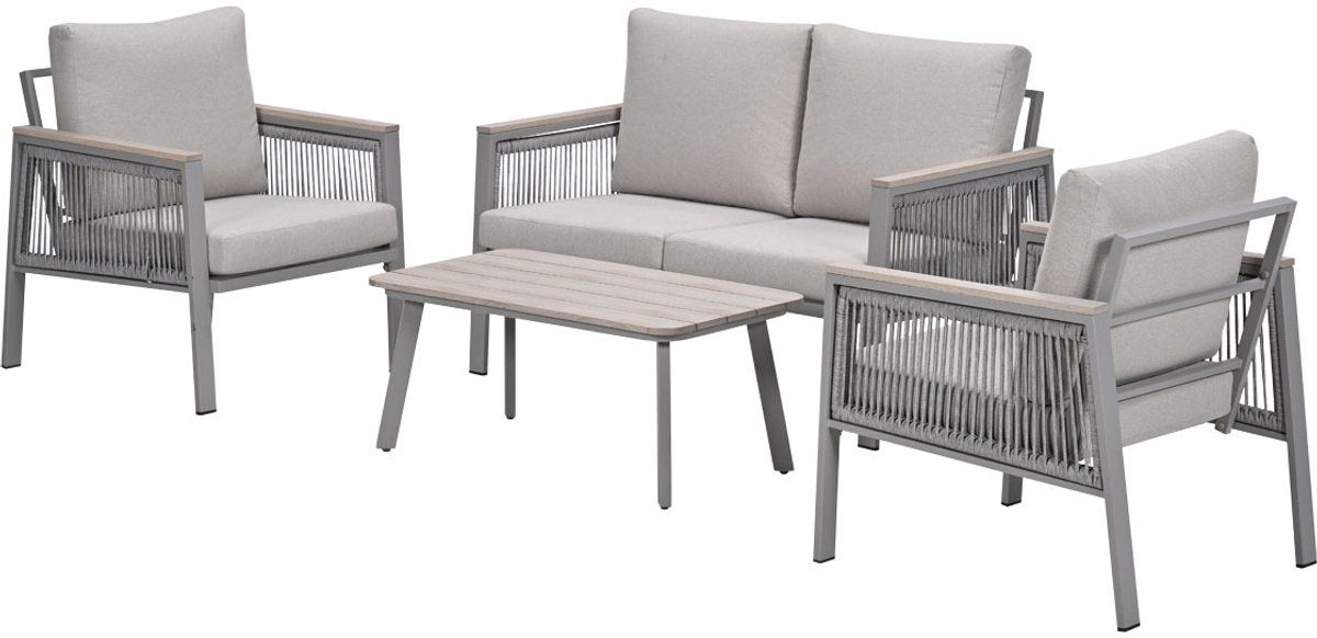 preci aluminium loungeset taupe desert sand