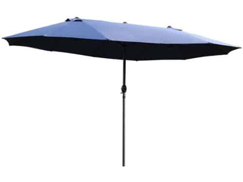 Premium Dubbele Parasol - Ovale Tuinparasol met Handslinger - Stokparasol
