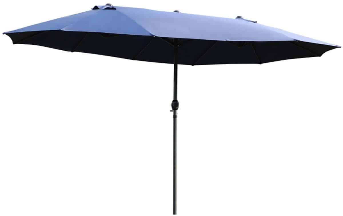 premium dubbele parasol ovale tuinparasol met handslinger stokparasol