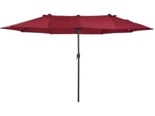 Premium Dubbele Parasol - Ovale Tuinparasol met Handslinger - Stokparasol