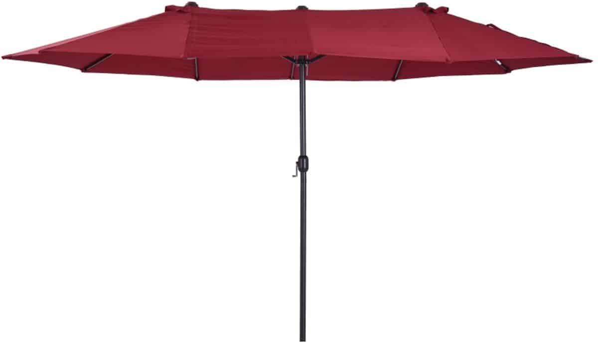 premium dubbele parasol ovale tuinparasol met handslinger stokparasol