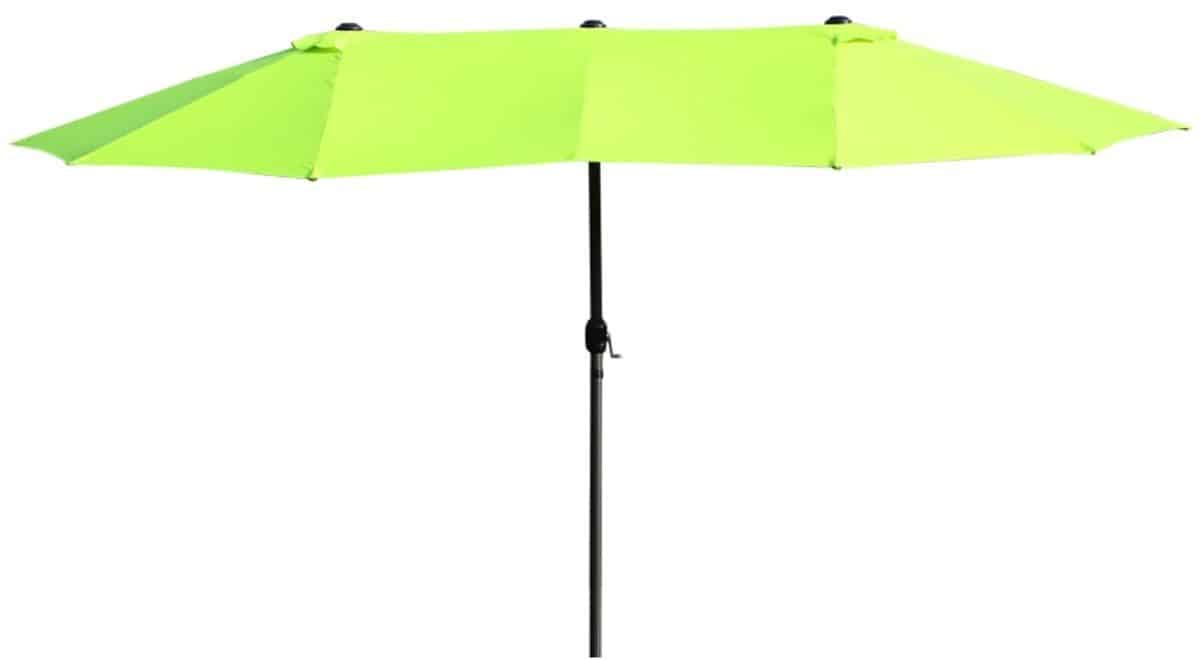 premium dubbele parasol ovale tuinparasol met handslinger stokparasol