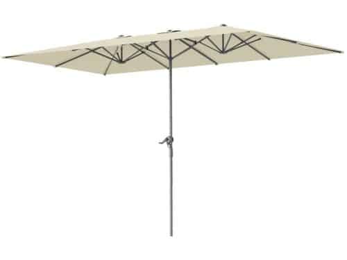 Premium Dubbele Parasol - Tuinparasol met Draaisysteem & 12 Metalen