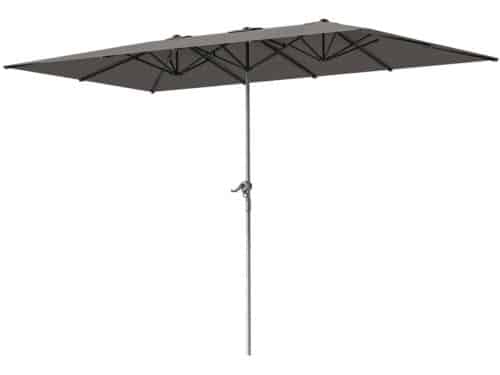 Premium Dubbele Parasol - Tuinparasol met Draaisysteem & 12 Metalen