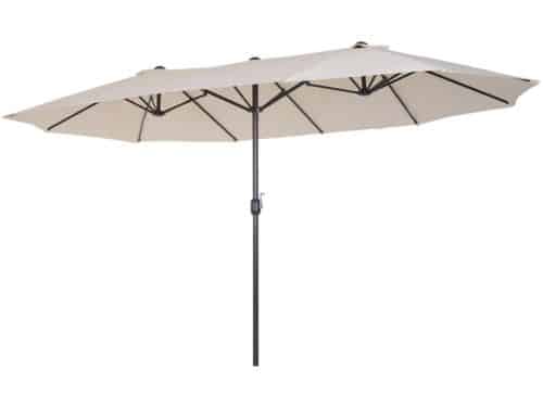 Premium Dubbele Parasol - Tuinparasol met Handslinger - Stokparasol