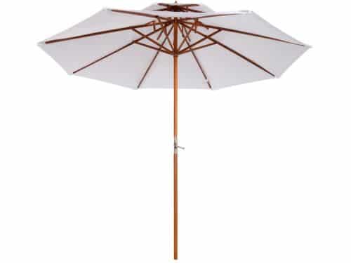 Premium Houten Parasol - Tuinparasol - Stokparasol met Handslinger
