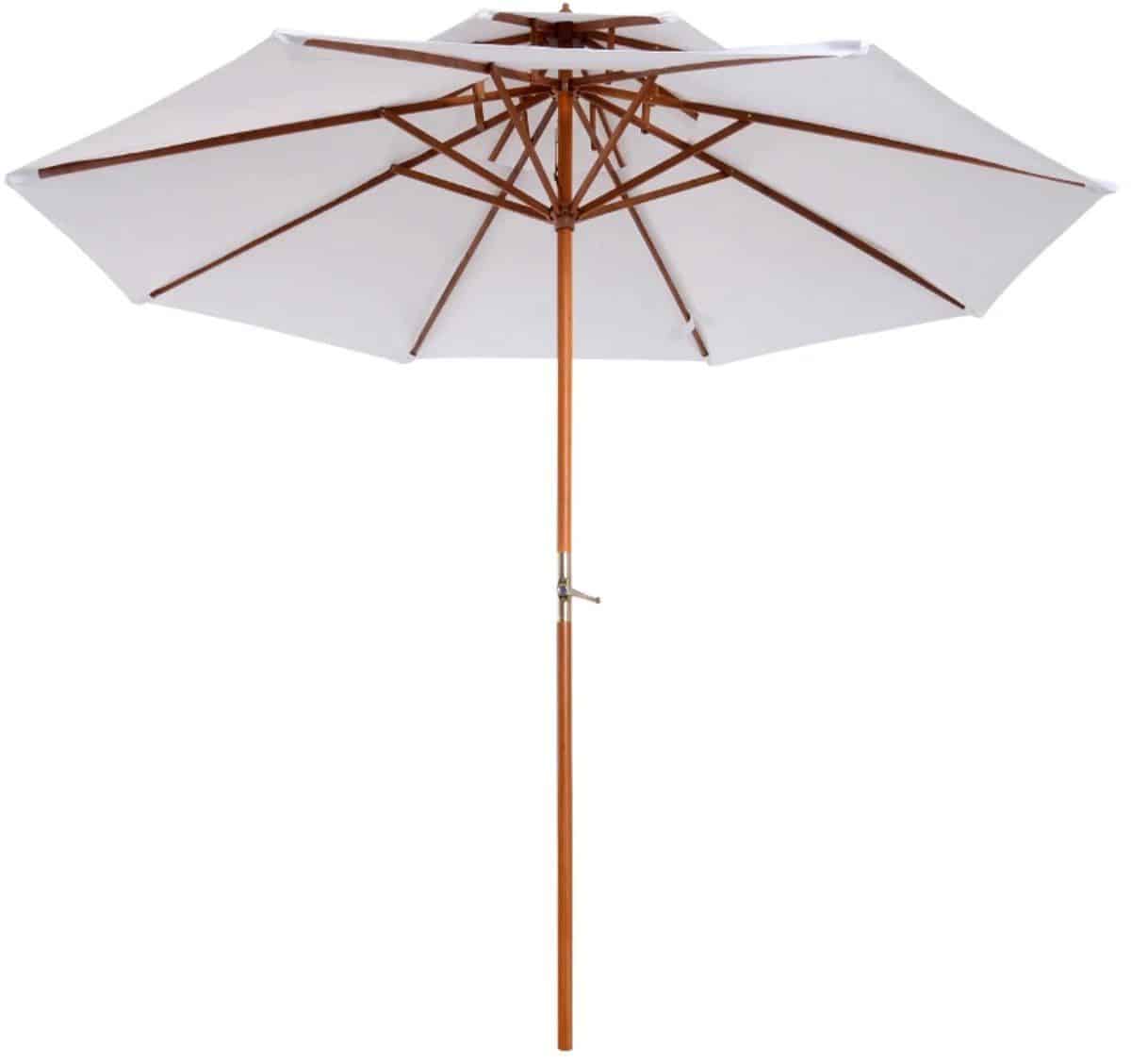 premium houten parasol tuinparasol stokparasol met handslinger