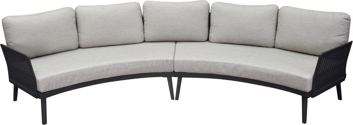 primitivo hoek loungeset 2 delig antraciet aluminium