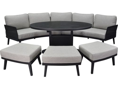 Primitivo hoek loungeset 6 delig verstelbaar antraciet aluminium