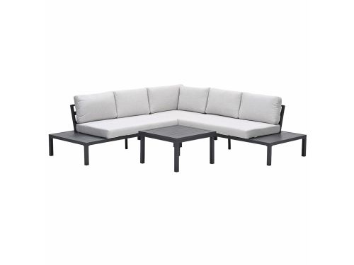 Prinos loungeset - 4-delig - carbon black - valley sand