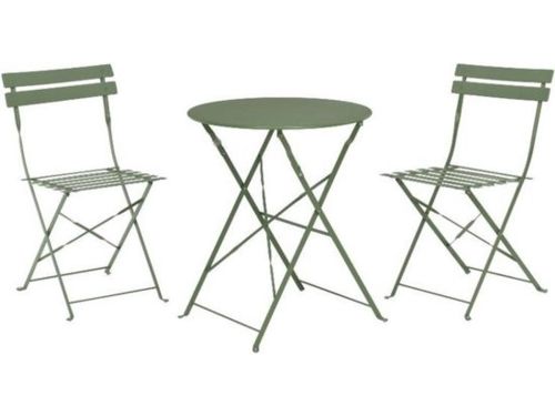 Pro Garden bistroset staal groen 3-delig