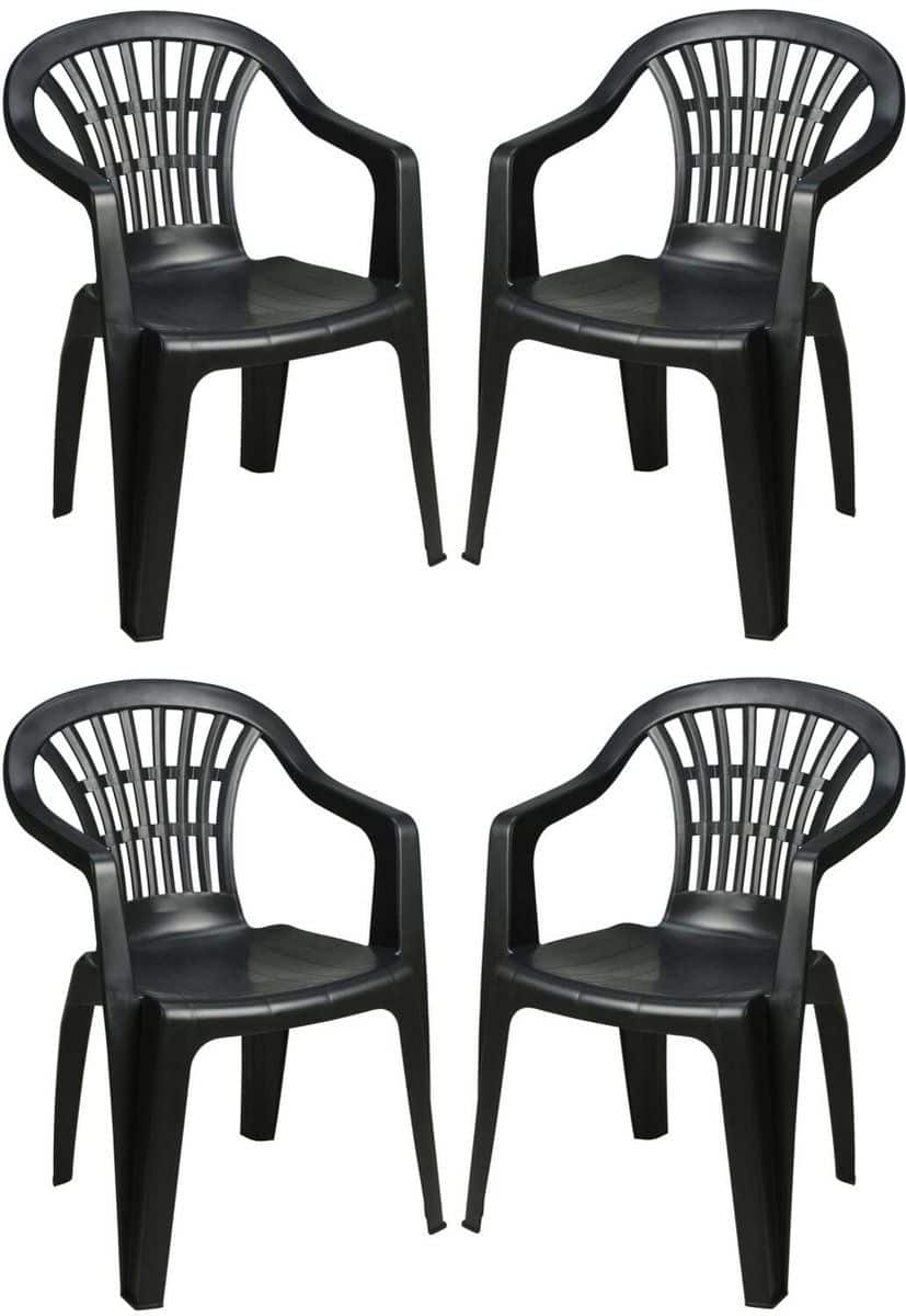 pro garden tuinstoel maggiore 4x antraciet kunststof