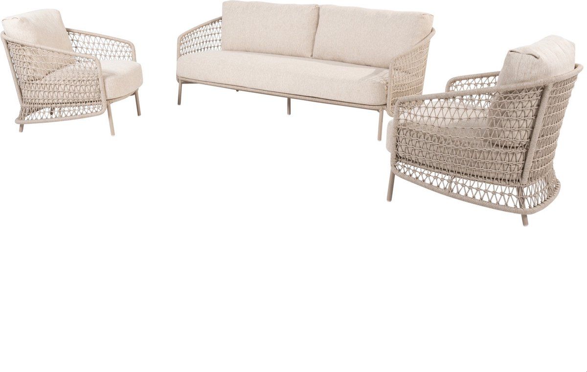 puccini stoel bank loungeset 3 delig rope latte 4 seasons
