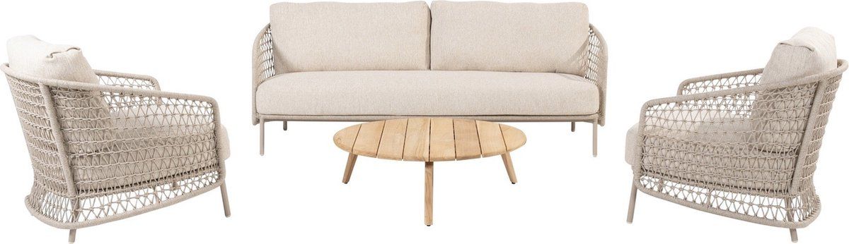 puccini stoel bank loungeset 4 delig rope latte 4 seasons