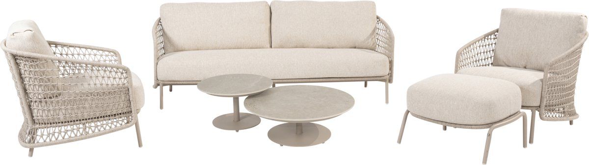 puccini stoel bank loungeset 6 delig keramiek latte 4 seasons
