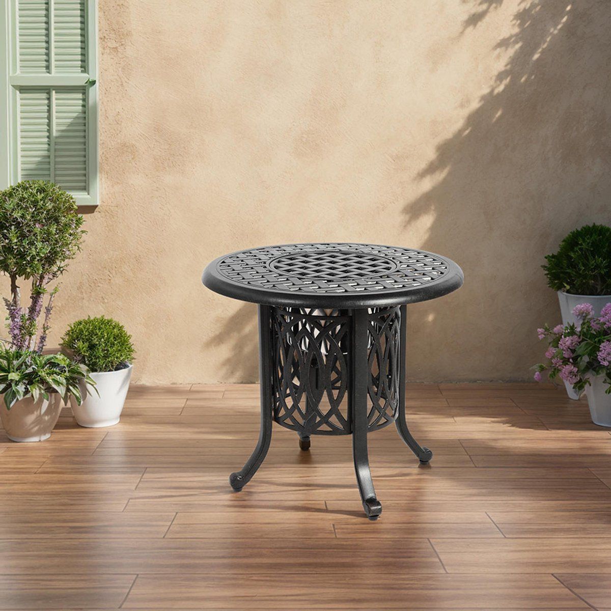 pugsdrly aluminium buitentafel met ijsemmer, bijzettafel voor op het terras