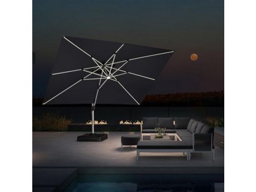 PURPLE LEAF Rechthoek Parasol - 360° Draaibaar - Ingebouwde LED