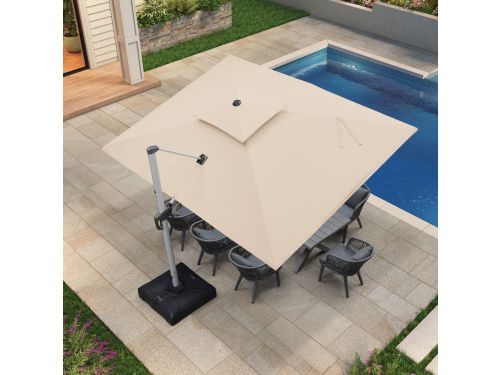 PURPLE LEAF Vierkant Parasol - Dubbel Top - 360 °Graden