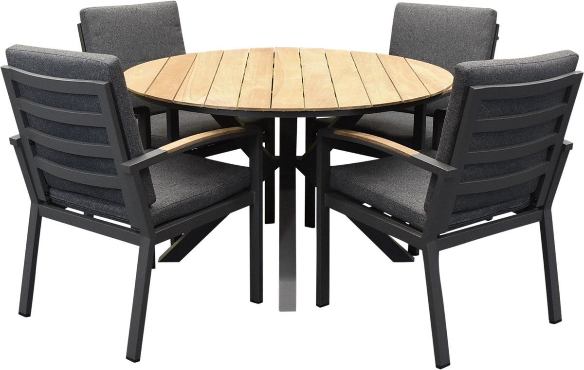 quincy costa rica dining tuinset 120xh75cm rond 5 delig antraciet