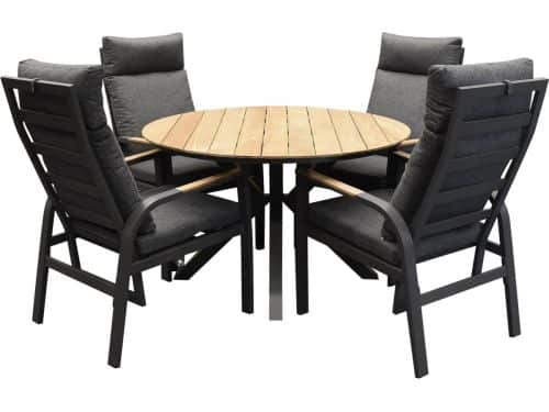 Quincy Kota dining tuinset 120xH75 cm rond 5 delig verstelbaar