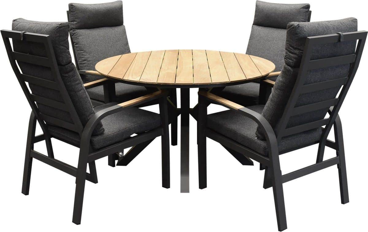 quincy kota dining tuinset 120xh75 cm rond 5 delig verstelbaar