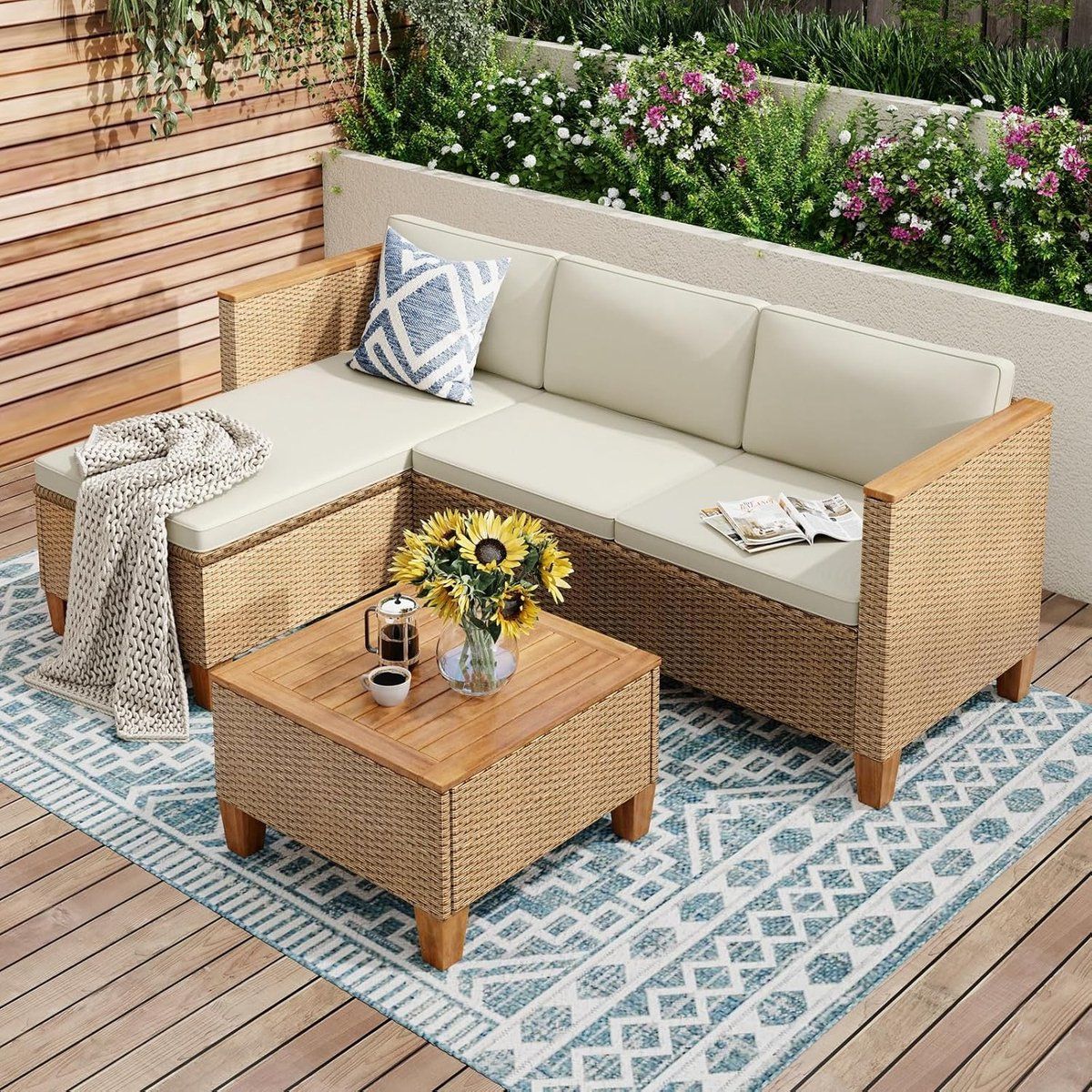 rattan loungeset boho 3 delig 188 novihome