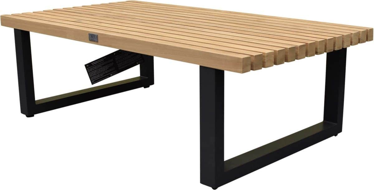ravenna lounge tuintafel aluminium antraciet met teak blad