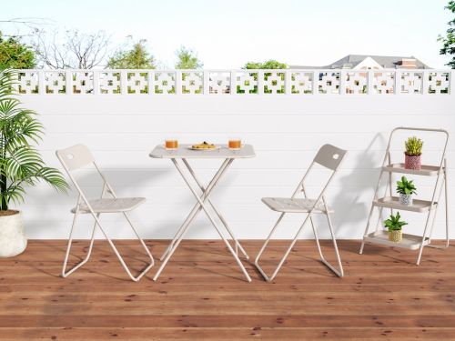 Re-purelife® opvouwbare bistroset 3-delig - 2 stoelen + tafel