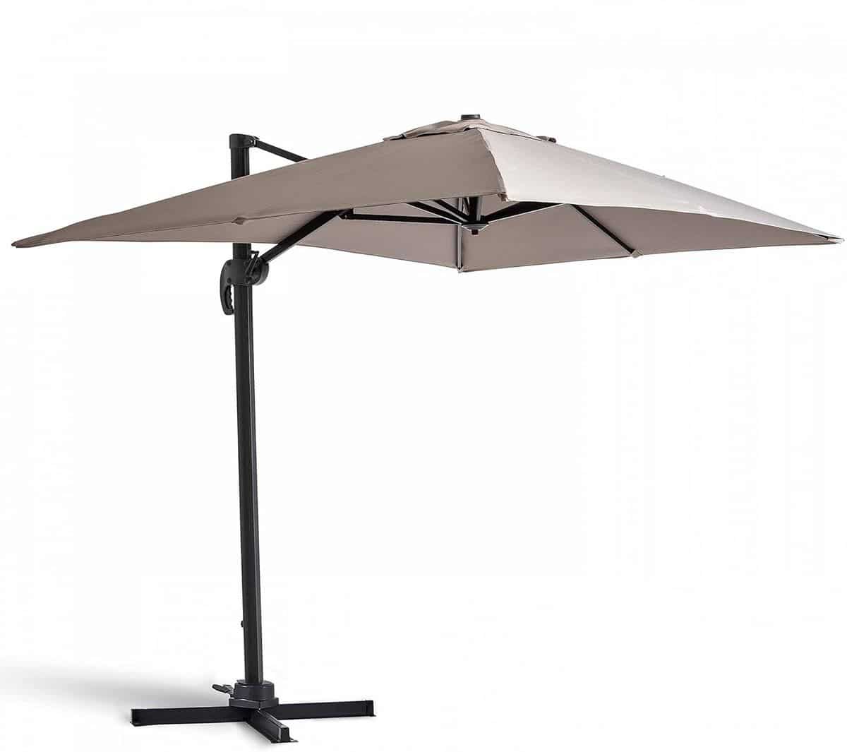 rechthoekige zweefparasol 2 x 3 m aluminium kantelbaar en 360entbaar