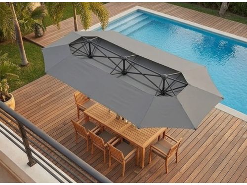 Rechthoekige Zweefparasol 320x150 cm - - 320x150 cm - Antraciet