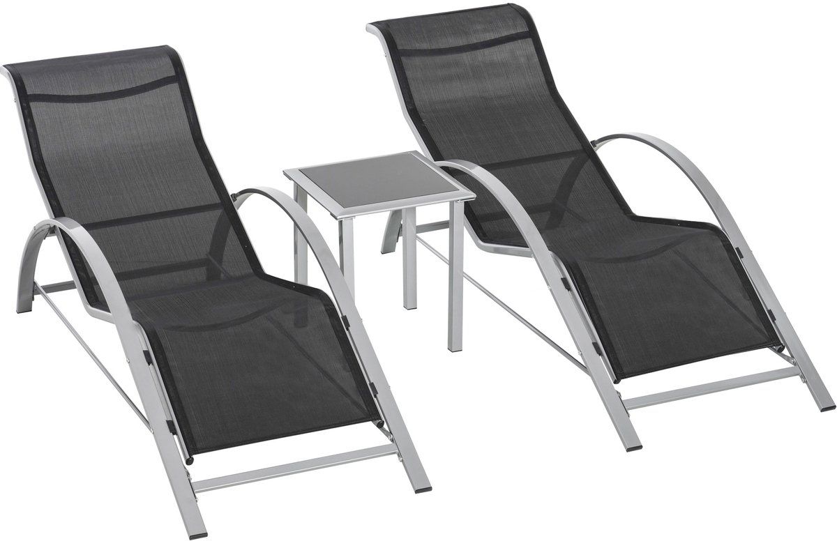 redom 3 delige tuinligset met bijzettafel 2 ligstoelen met