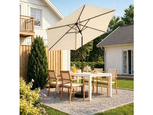 REDOM - Stokparasol met LED-verlichting - Rond - Kantelbaar 30°
