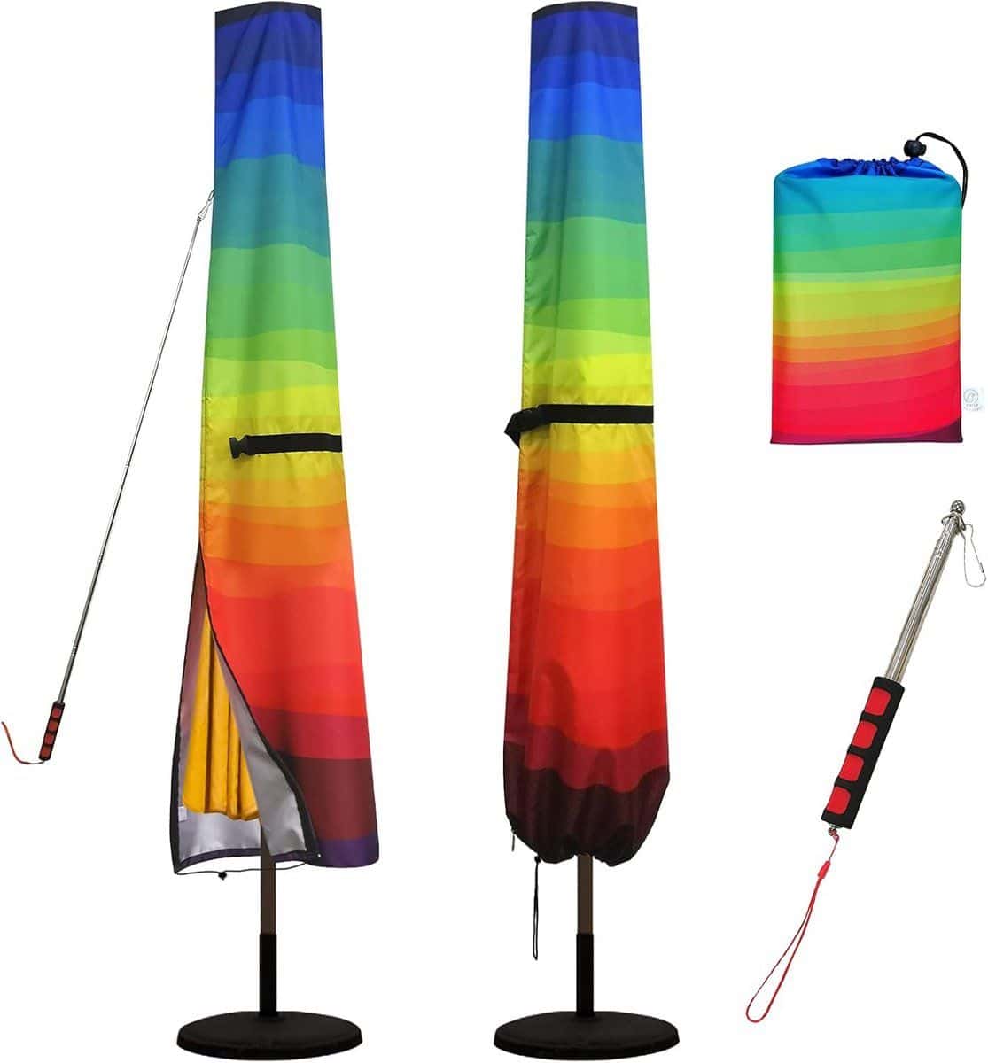 regenboog parasolhoes waterdicht en winddicht geschikt voor 2
