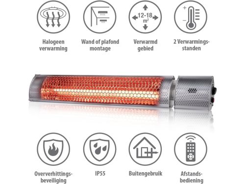 RFWR® Infrarood verwarming 800 W - Vrijstaand voor binnen en