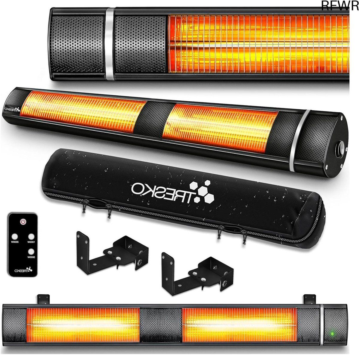 rfwr® infrarood warmtestraler 3000 w met afstandsbediening elektrische terrasstraler