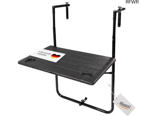 RFWR® Inklapbare Balkonhangtafel - 3-voudig in Hoogte Verstelbare Klaptafel voor