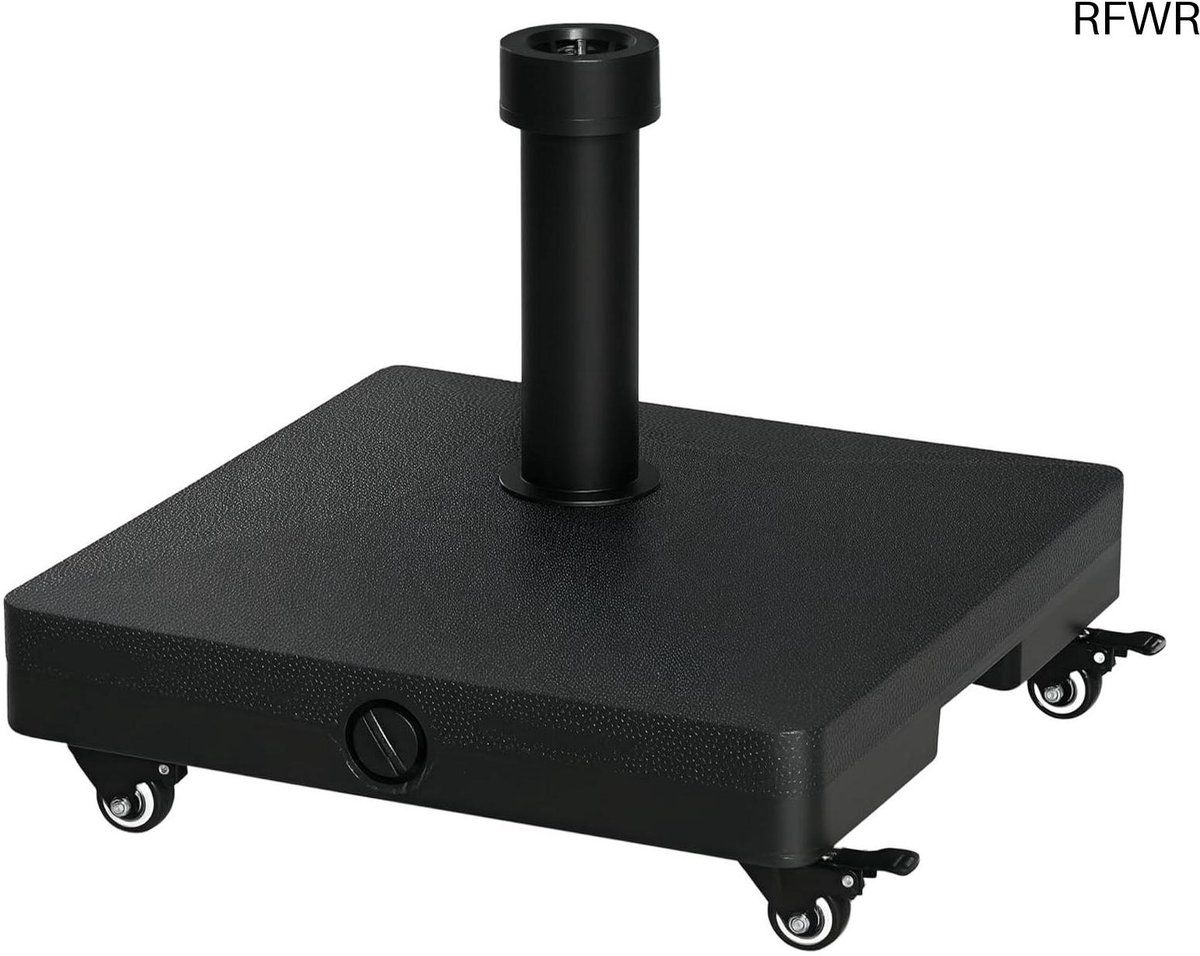 rfwr® vierkante parasolvoet met wielen 45 x 45 x