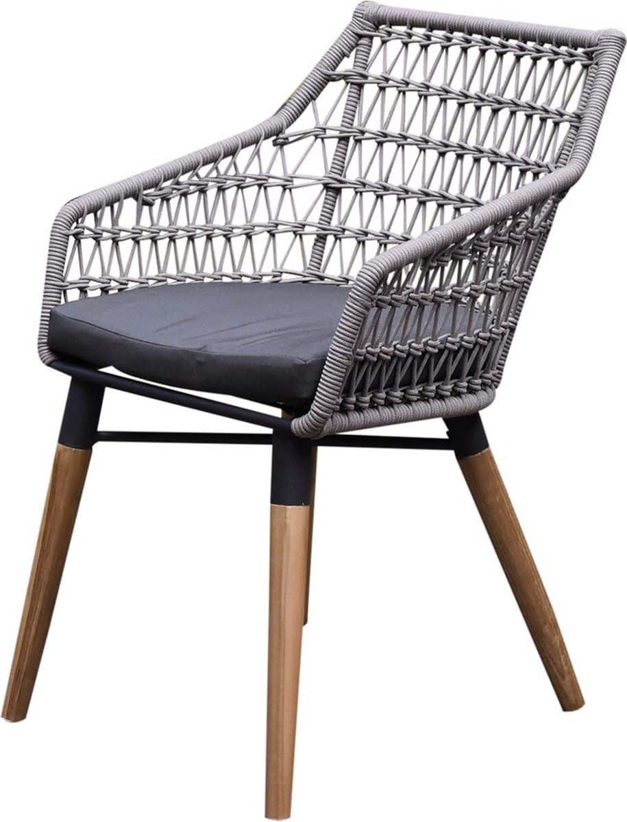 ribe dining tuinstoel rope teak poten