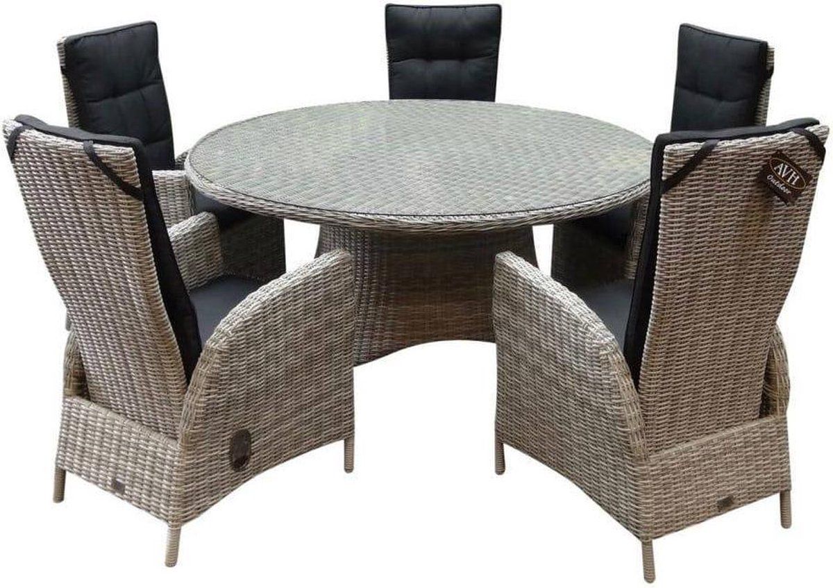 riccione menorca dining tuinset 150 cm rond verstelbaar 6 delig