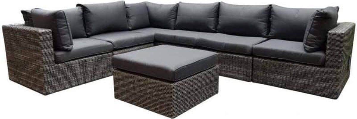 rio hoek loungeset 7 delig antraciet
