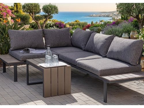 Rio Luxe Hoek Loungeset met Tafel en Zitkussens 225 x