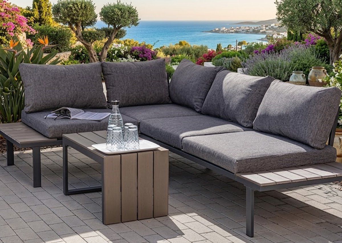rio luxe hoek loungeset met tafel en zitkussens 225 x