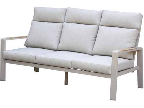 Ripasso 3-zitsbank latte zand aluminium teak