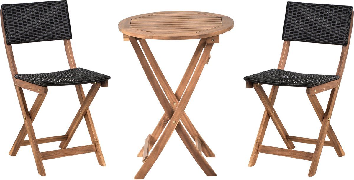 rivarotta bistroset bruin/zwart acaciahout
