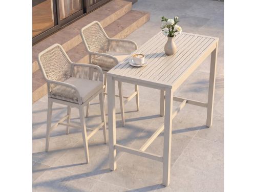 Riviera Rope Luxe 3-Delige Outdoor Barset met 2 Barkrukken