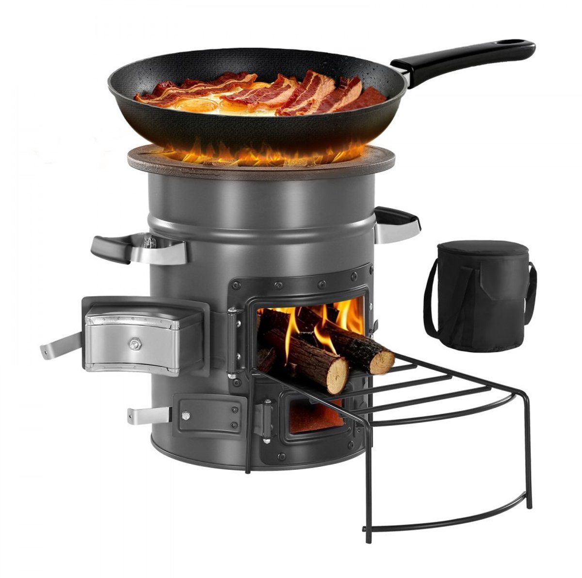 rocket stove raketkachel bbq campingkachel dubbele deur